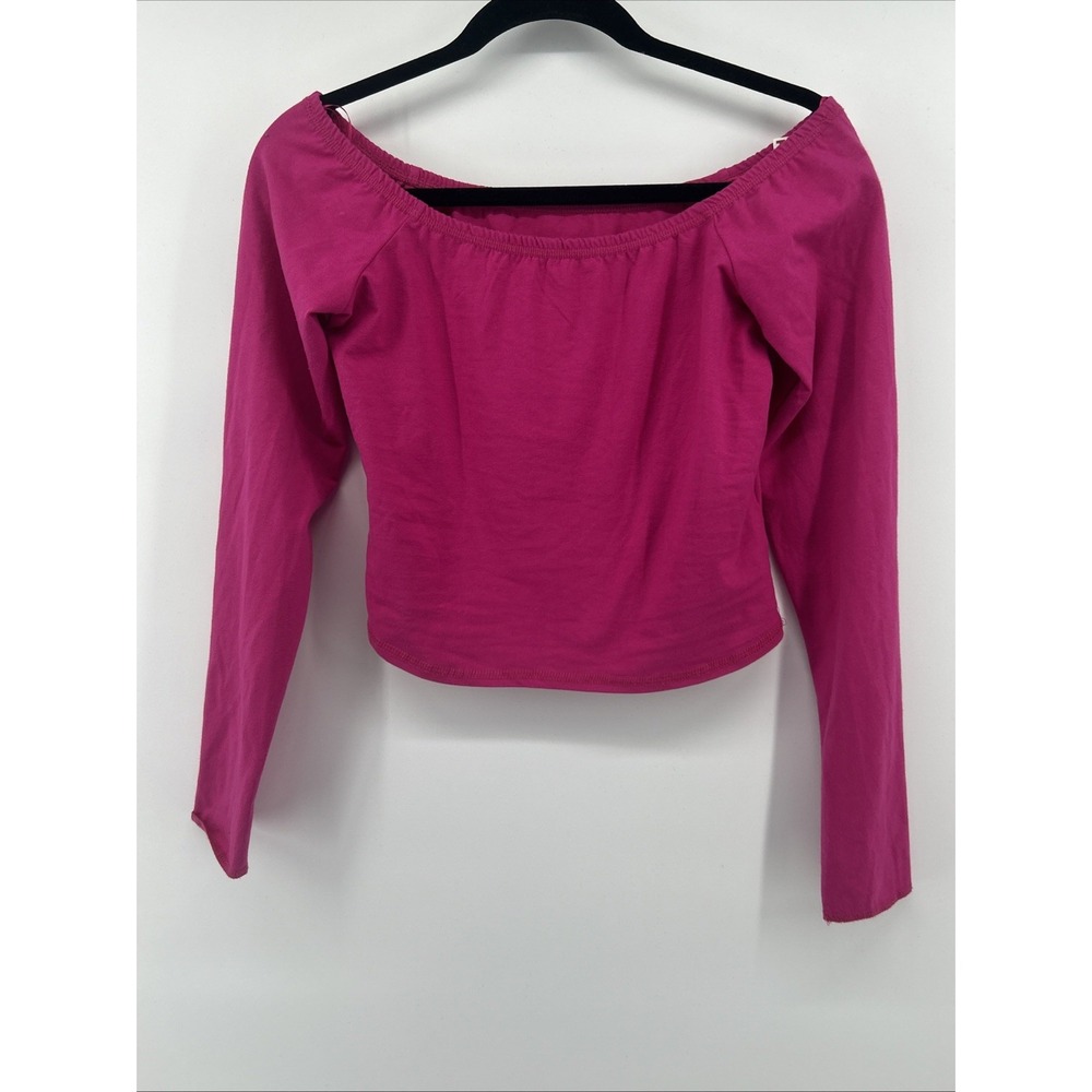 NWT BDG Hot Pink Large Off-The-Shoulder Cropped Top Barbiecore Mean Girls Indie